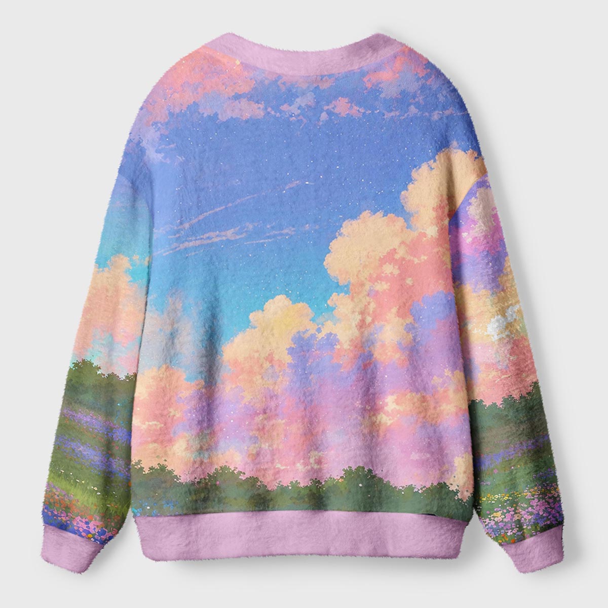 Mystic Black Cat Flower Ugly Cardigan Sweaters