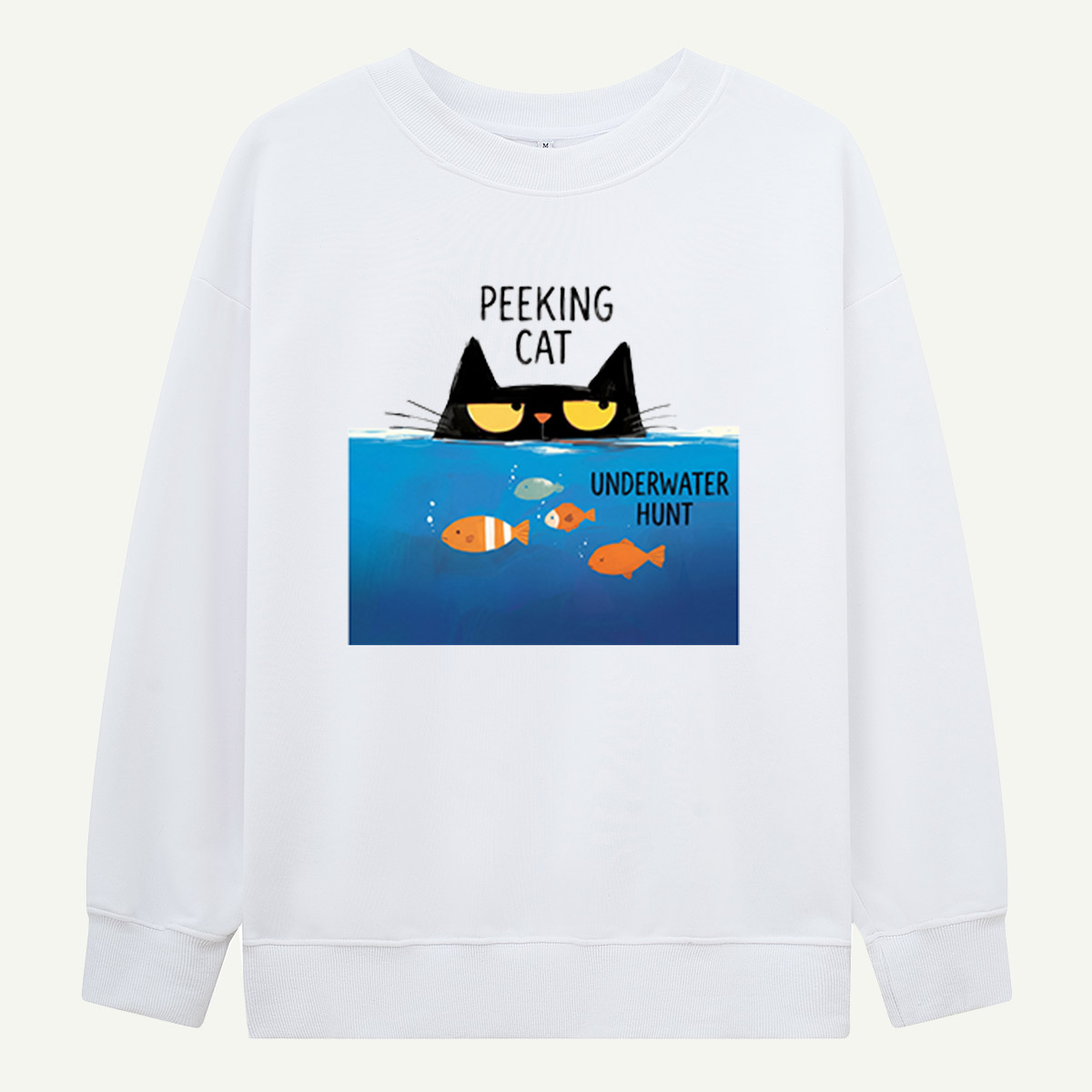 Peeking Cat Underwater Hunt Sweatshirts