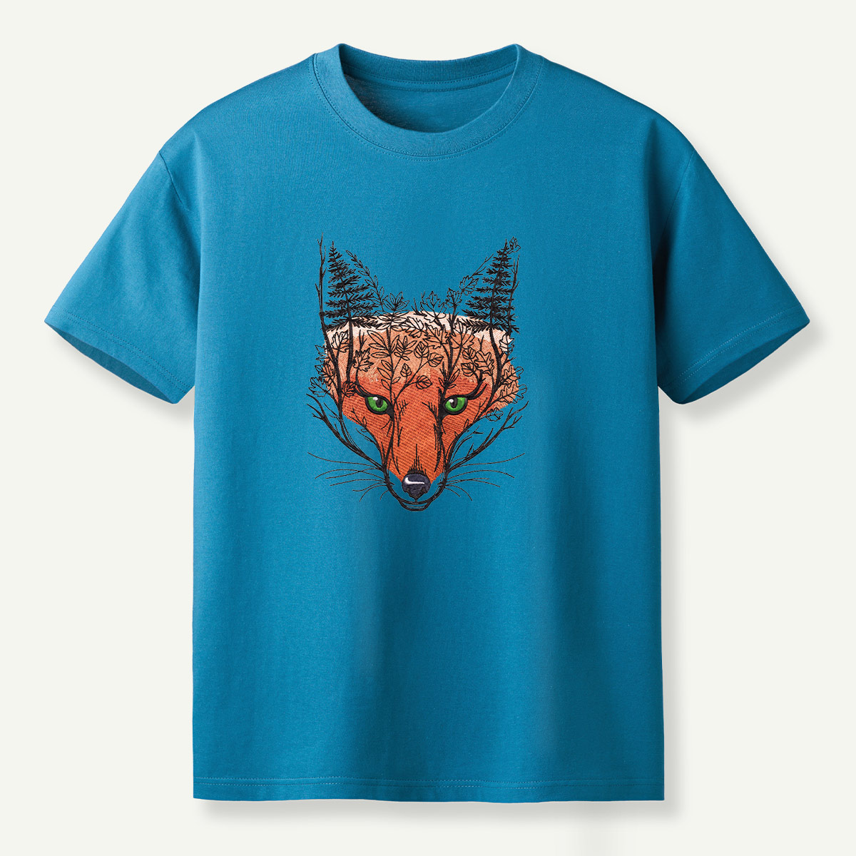 Fox Spirit Forest Portrait T-Shirt