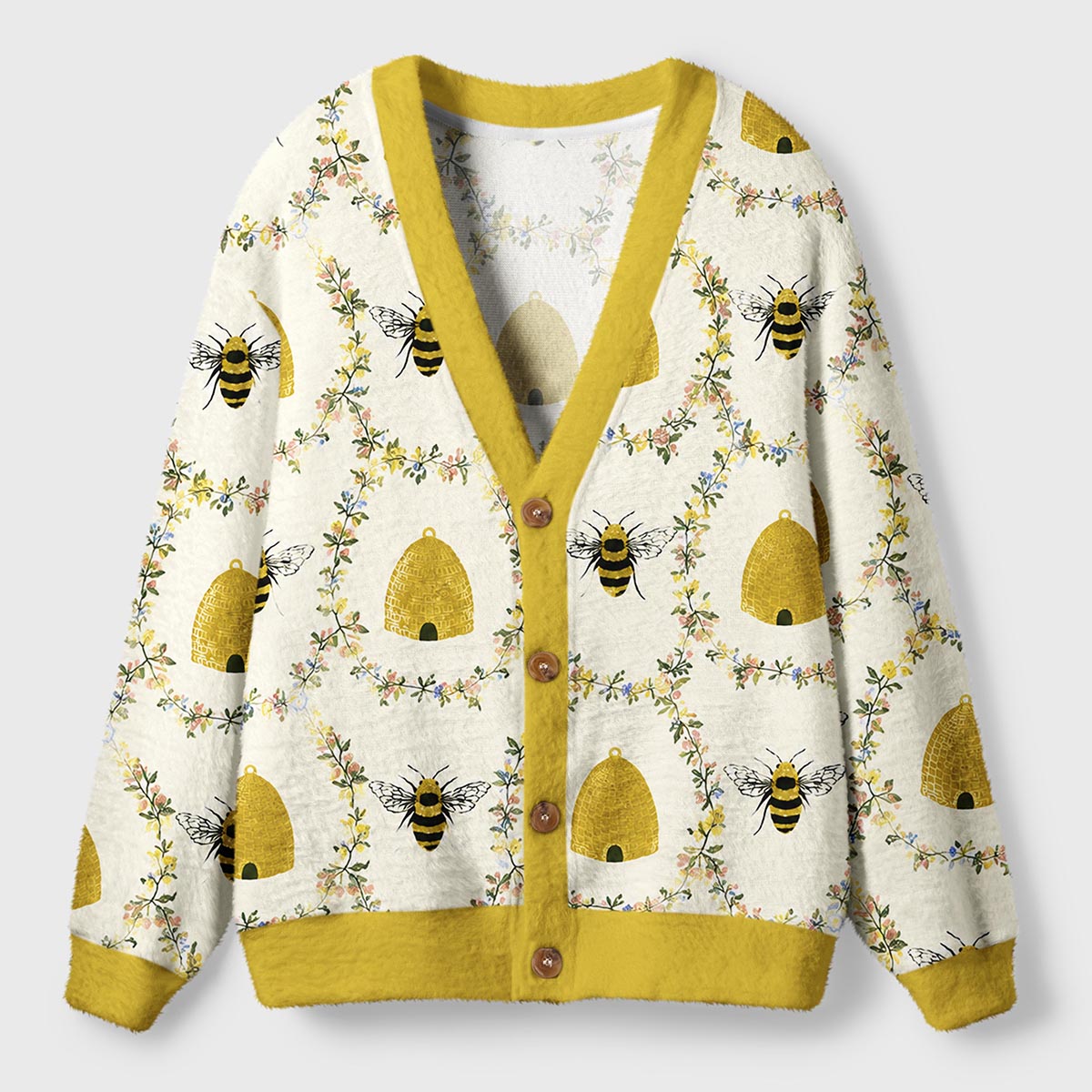 Bee Botanical Garden Ugly Cardigan Sweaters