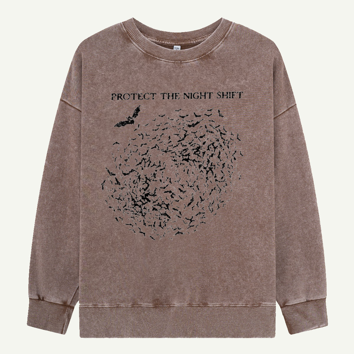 Protect the Night Shift Bat Swarm Washed Sweatshirts