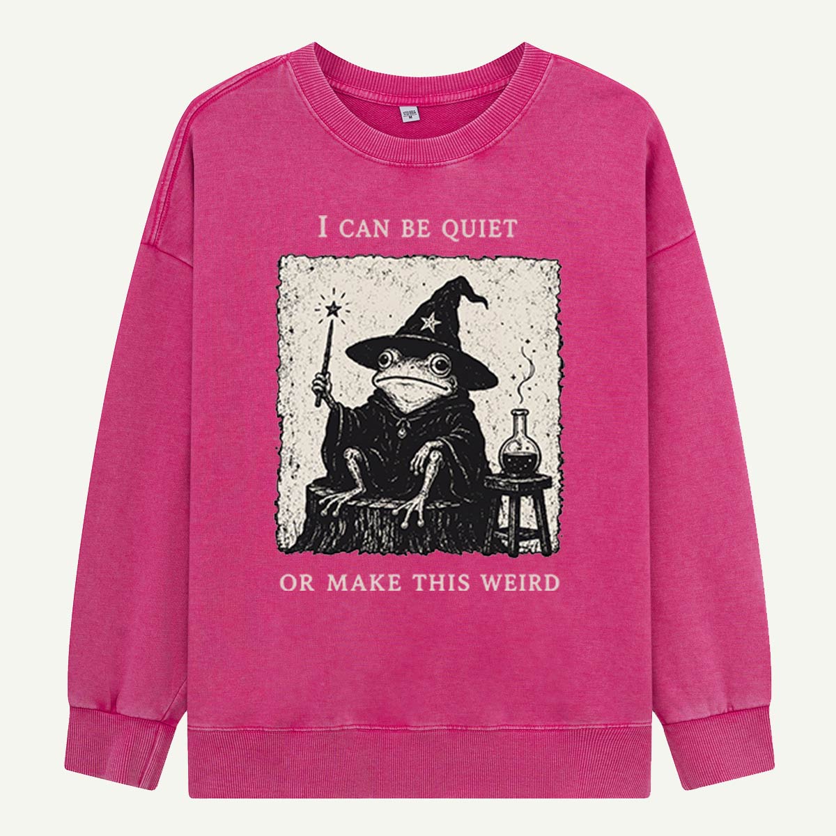 Frog Wizard Makes It Weird Washed Sweatshirts