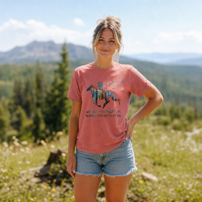 And Into the Forest I Go Horse Silhouette T-Shirt