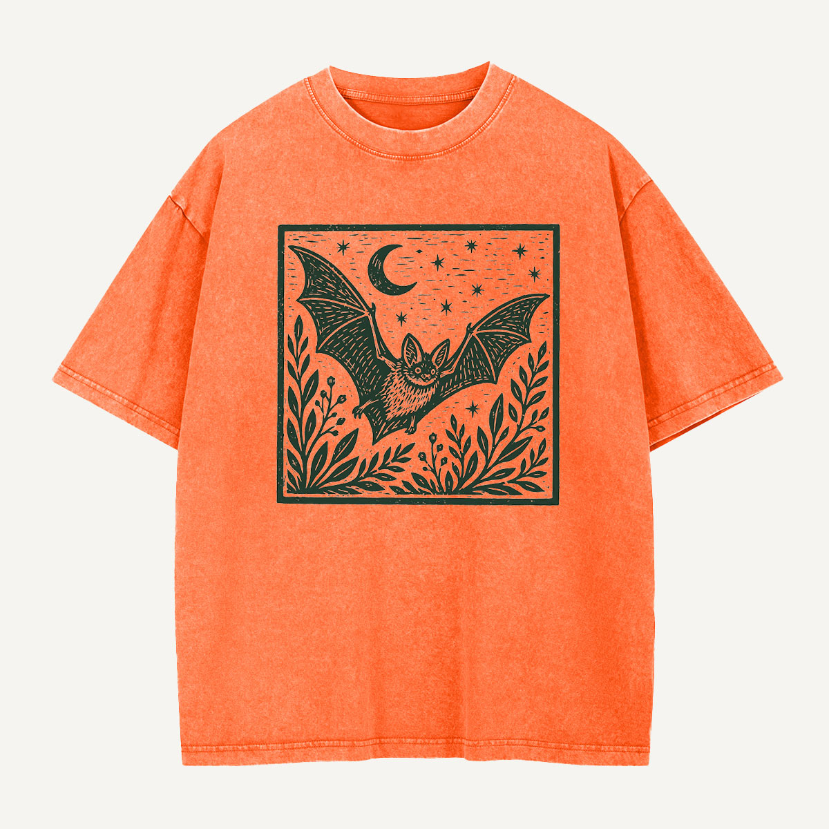 Bat Beneath the Moon Washed T-Shirt