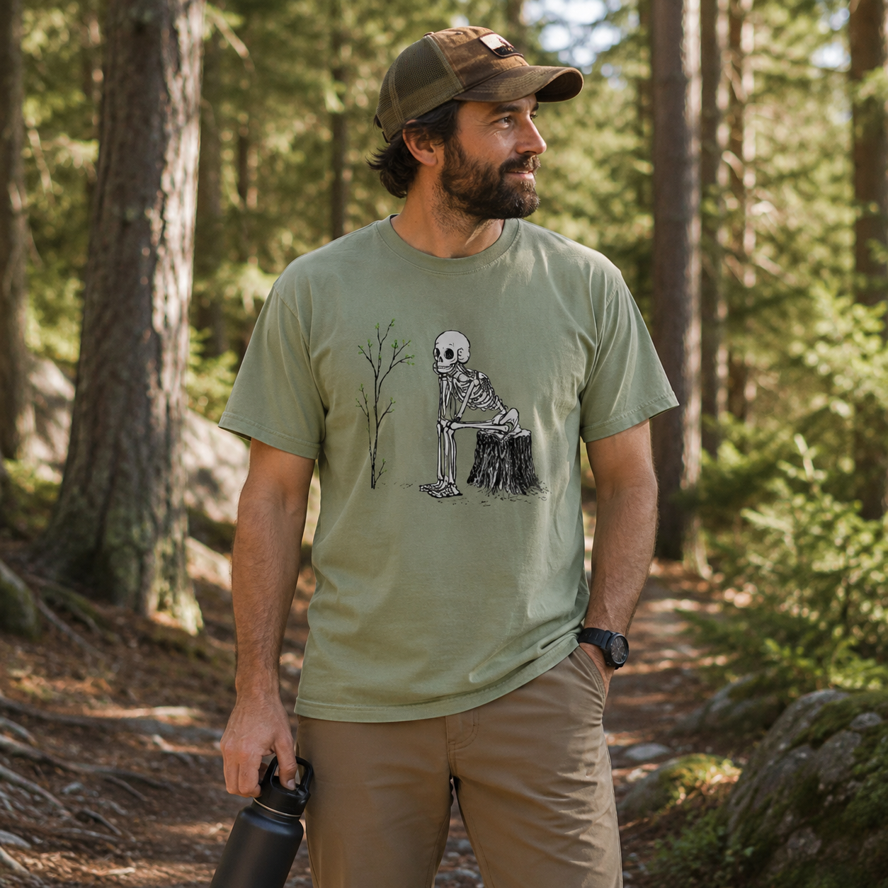 Skeleton Waiting For The Tree To Grow T-Shirt
