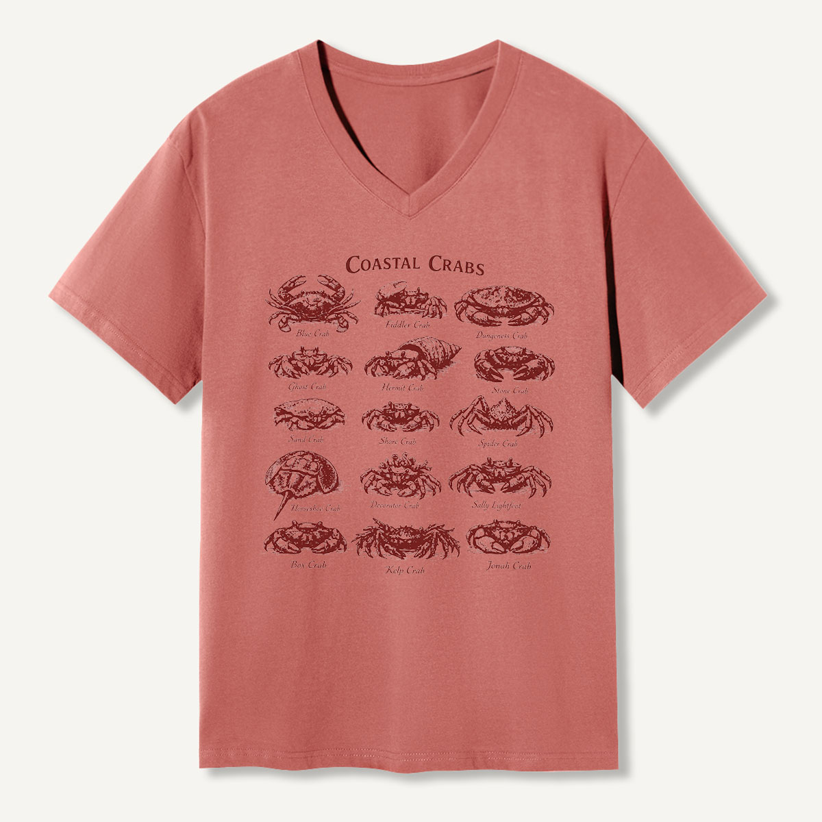 Coastal Crabs Marine Field Guide V-neck T-Shirt