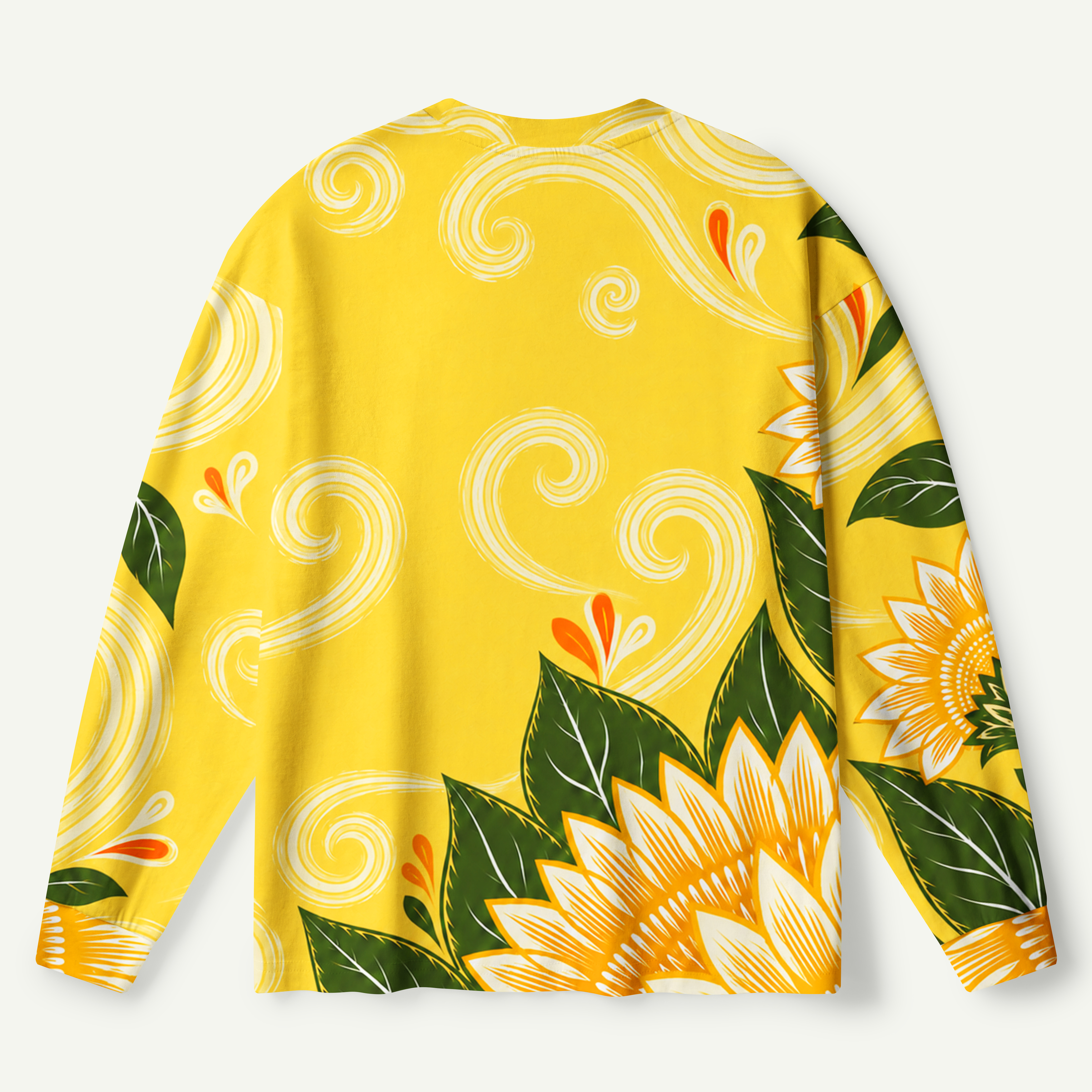 Sunflower Bee Golden Pattern Premium Pure Cotton Long Sleeves