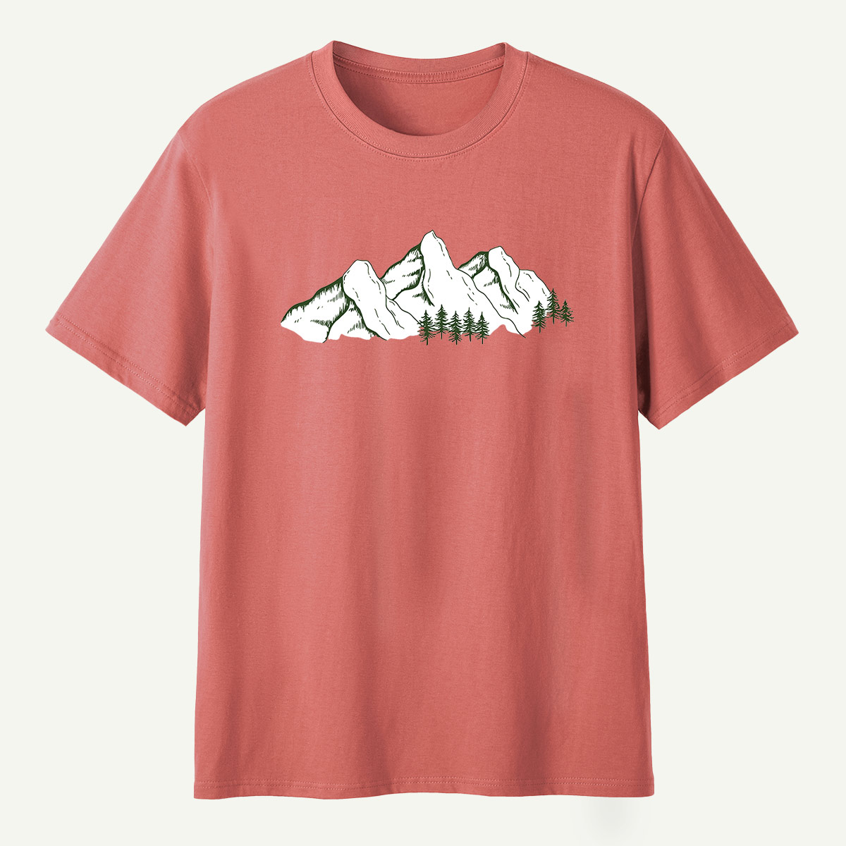 Minimal Mountain Range Line Art T-Shirt