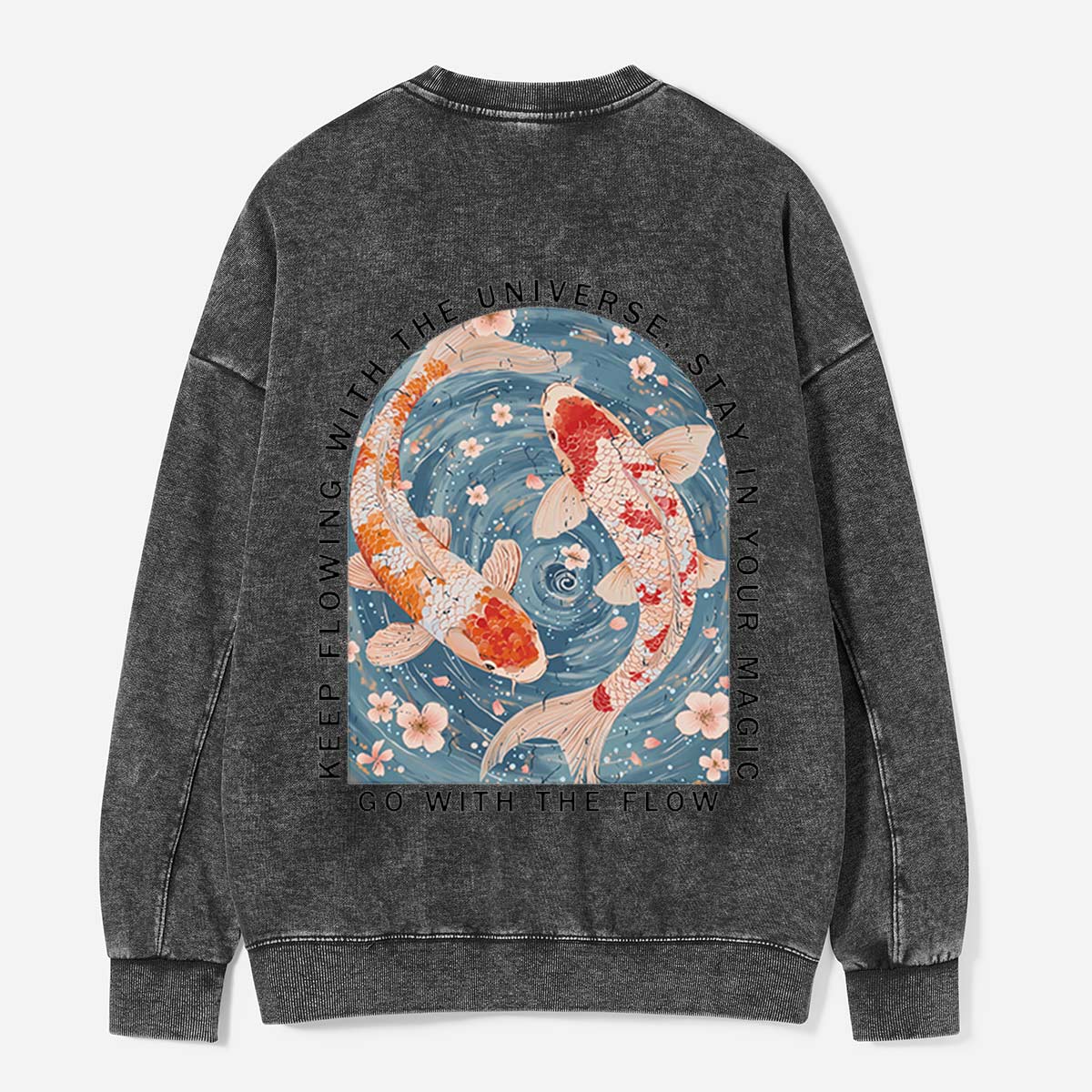 Go With the Koi Flow Washed Sweatshirts
