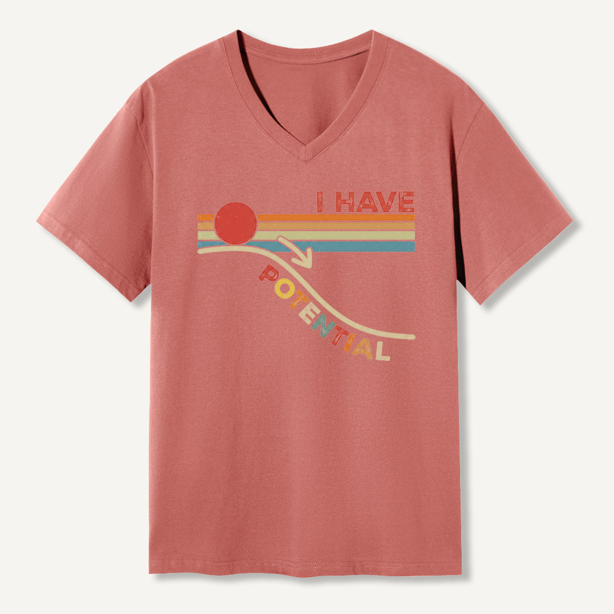 I Have Potential Retro Science Humor V-neck T-Shirt