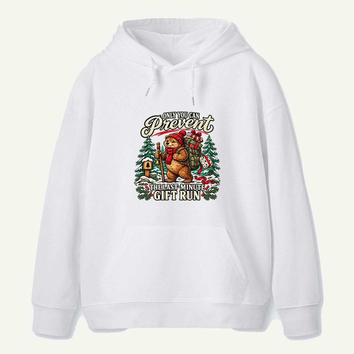 Only You Can Prevent The Last Minute Gift Run Christmas Bigfoot Hoodie