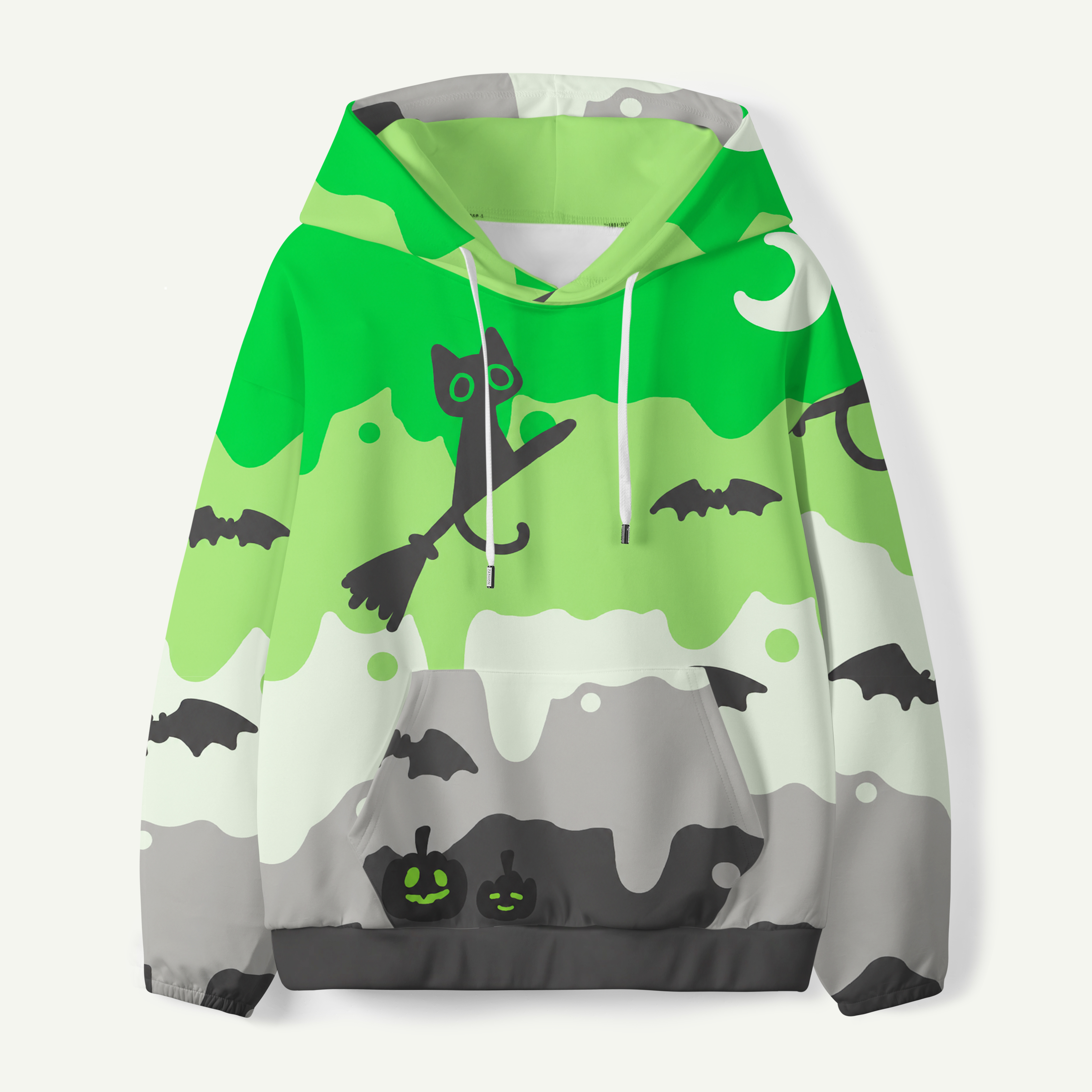 Witchy Black Cat Moon Night Kids All-over Printed Hoodie