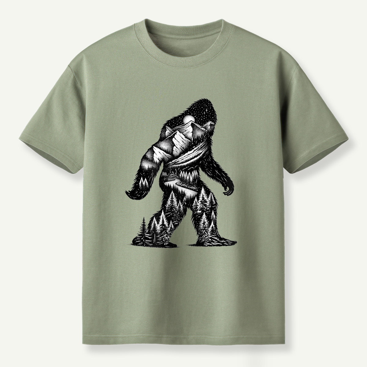 Gorilla Mountain Forest River Wilderness Silhouette T-Shirt