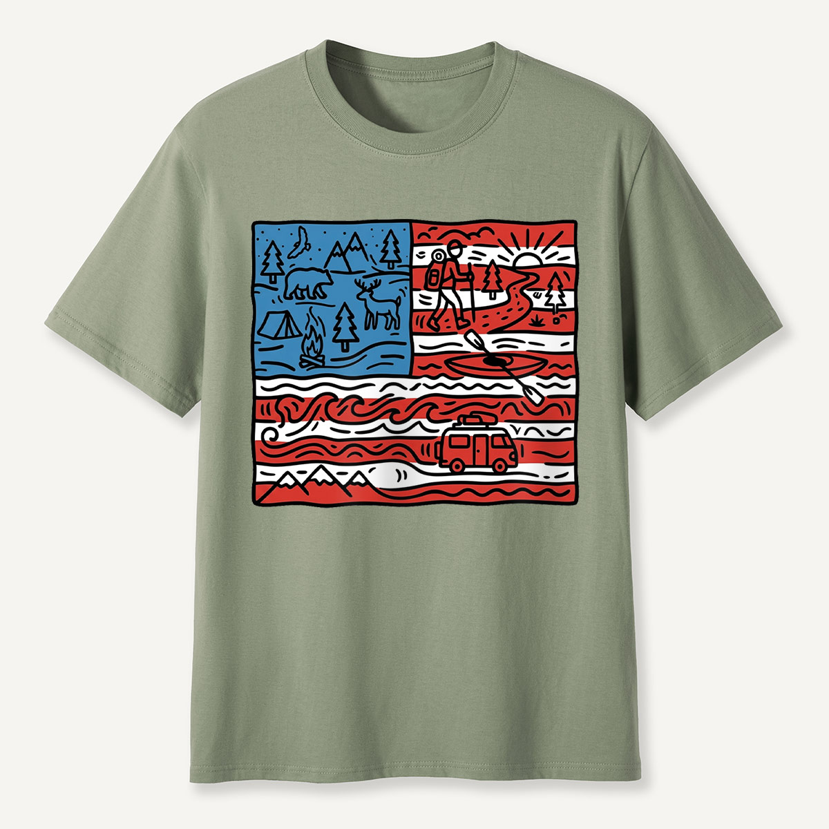 Outdoor Adventure Flag T-Shirt
