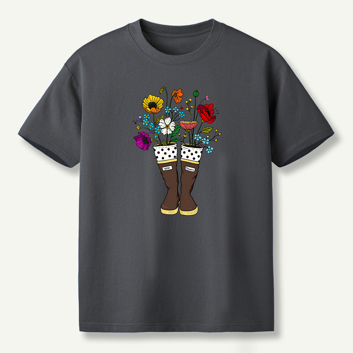 Wild Flowers Garden Boots Colorful Wildflower Bouquet T-Shirt