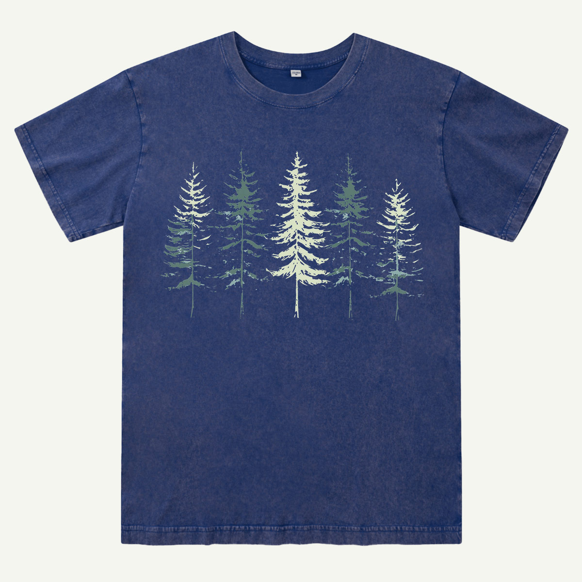 Minimal Pine Forest Silhouette Washed T-Shirt