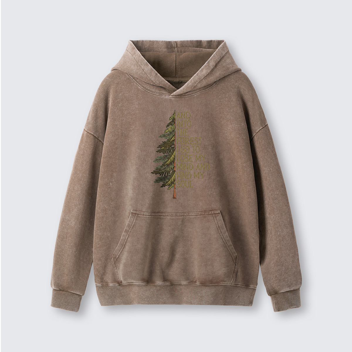 Into the Forest Tree Quote Washed Hoodie