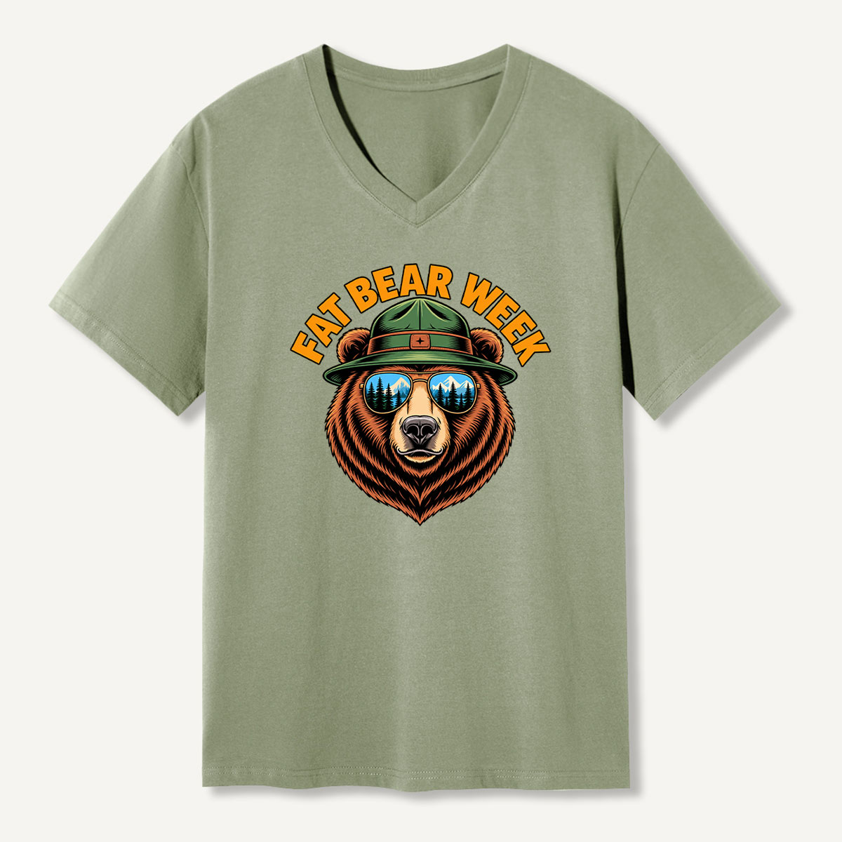 Fat Bear Week Ranger Bear Forest Adventure V-neck T-Shirt