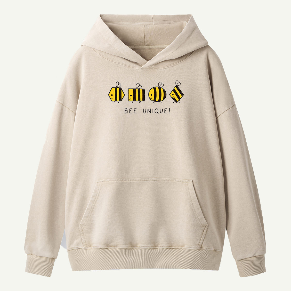 Bee Unique Geometric Bees Washed Hoodie