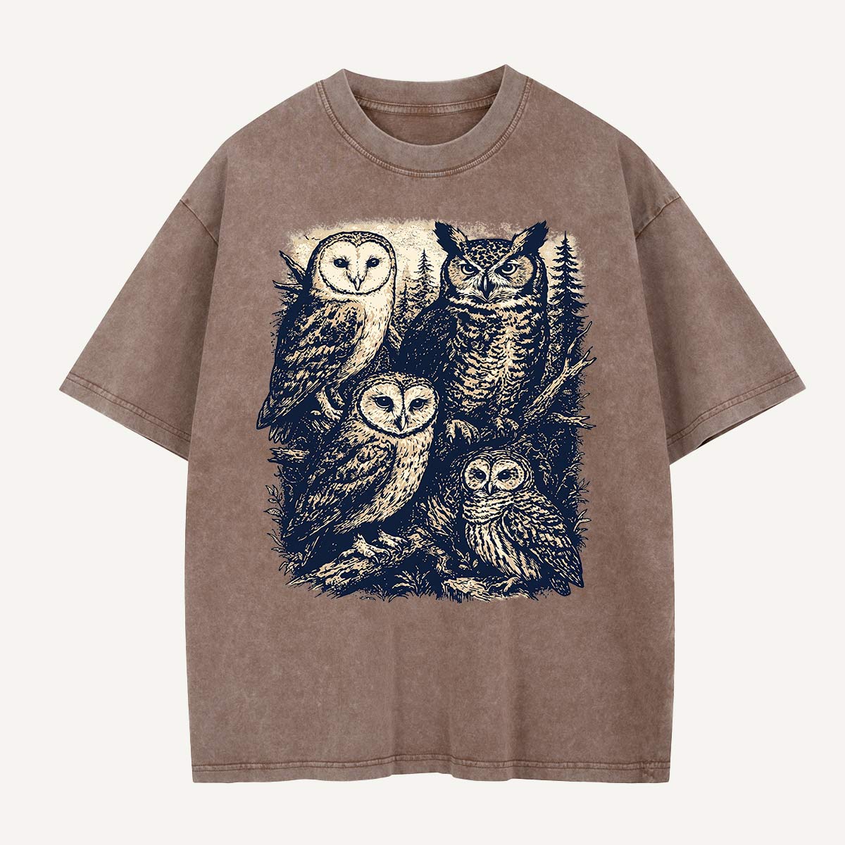 Raven In The Flower Garden Washed T-Shirt