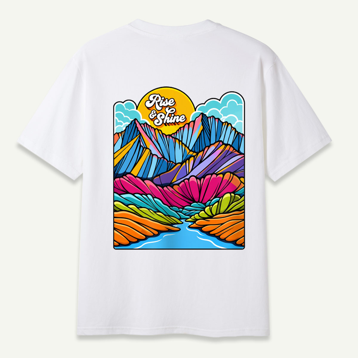 Rise And Shine Colorful Mountain Sunrise Landscape T-Shirt