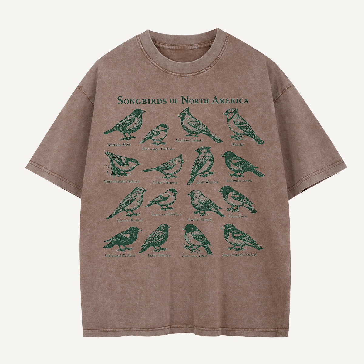 Owl Family In The Pines Washed T-Shirt
