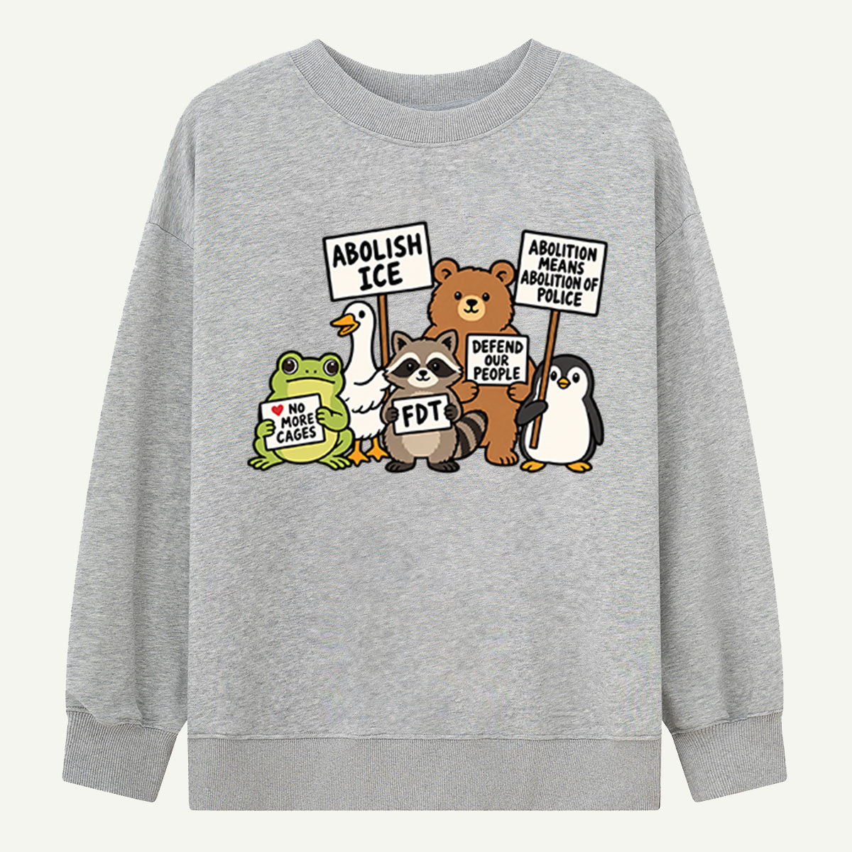 Abolish ICE Animal Protest Graphic Sweatshirts