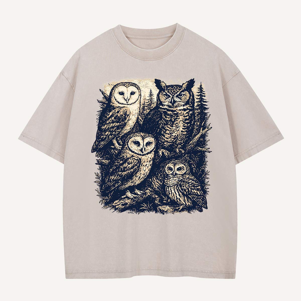 Raven In The Flower Garden Washed T-Shirt