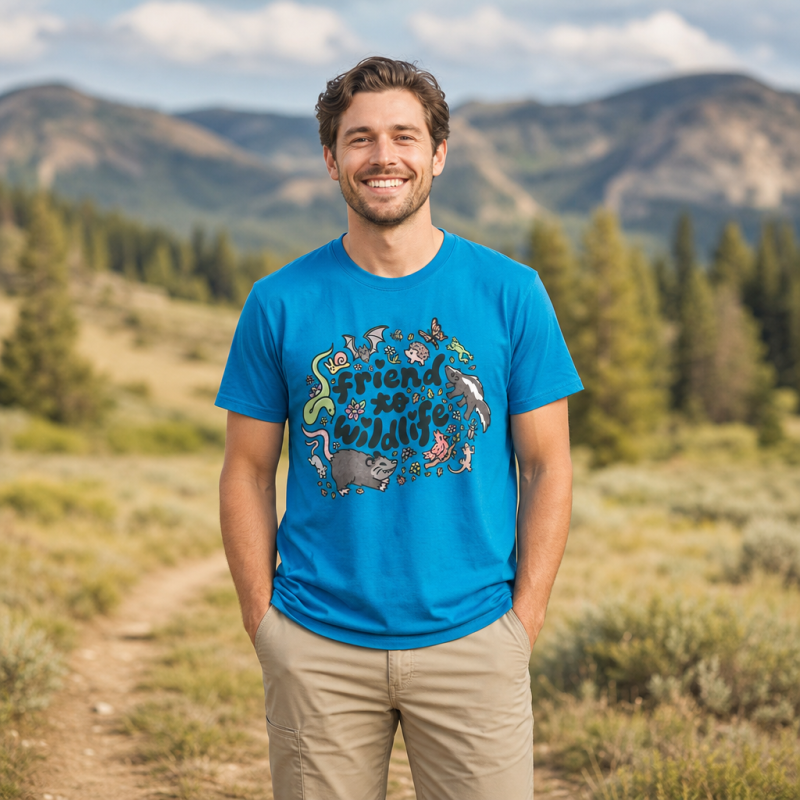 Friend to Wildlife Cute Animals Doodle T-Shirt
