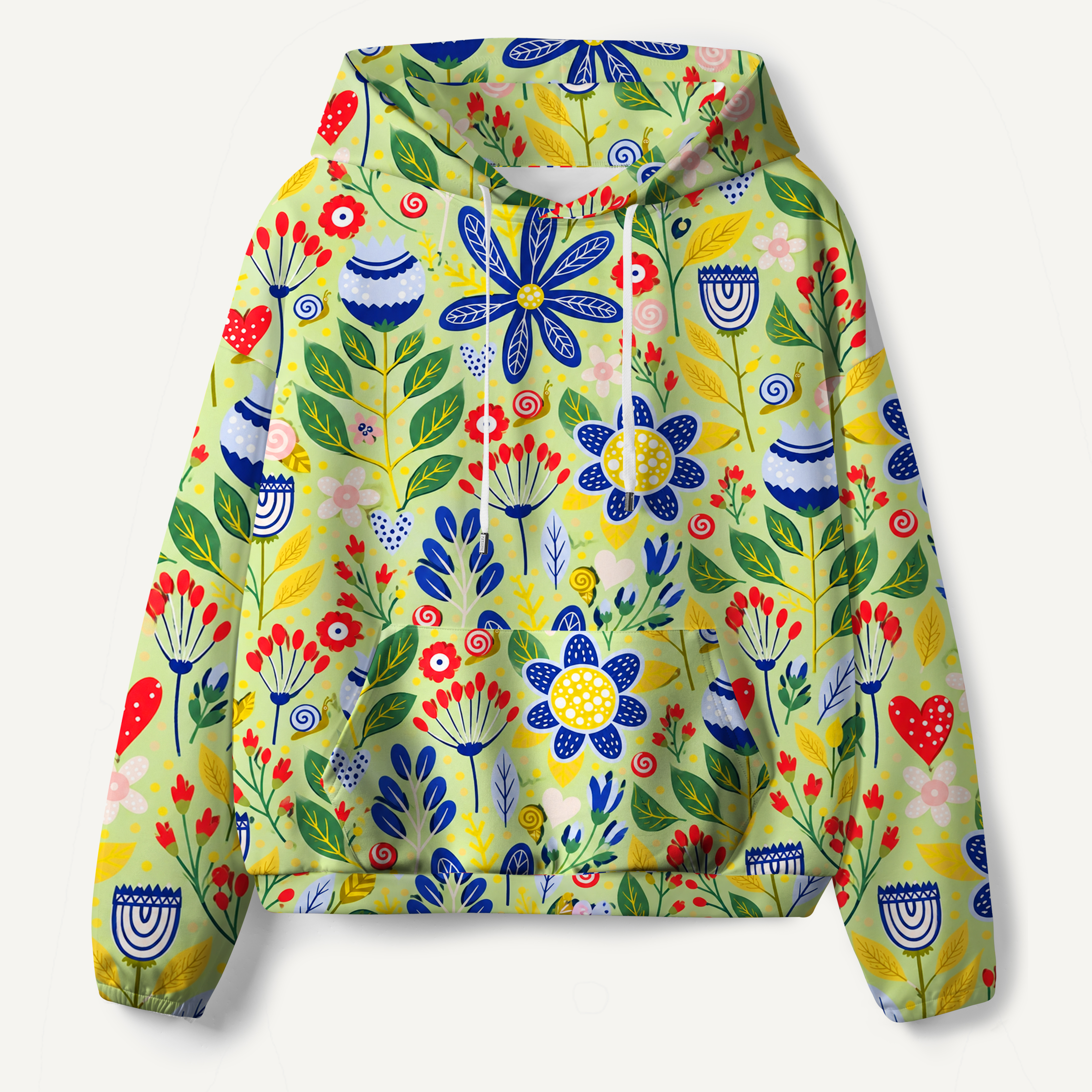 Midnight Folk Floral Garden All-over Printed Hoodie