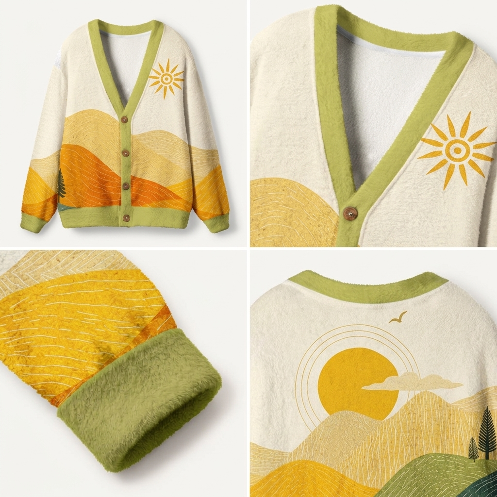 Layered Mountain Premium Ugly Cardigan Sweaters