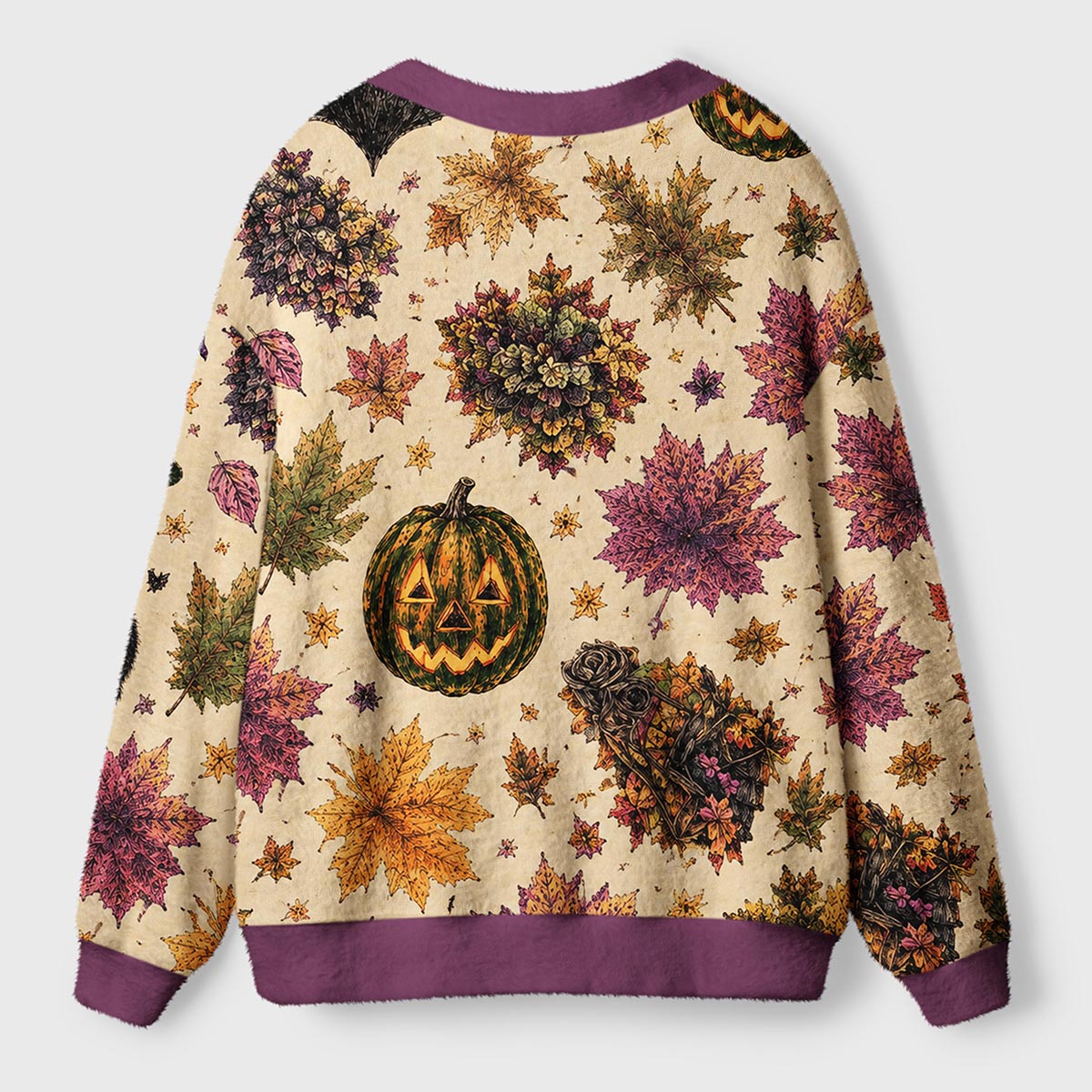 Witch Cat Pumpkin Ugly Cardigan Sweaters