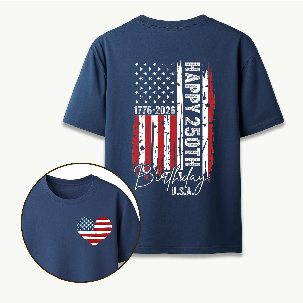 Happy 250th Birthday USA 1776‑2026 American Flag T-Shirt