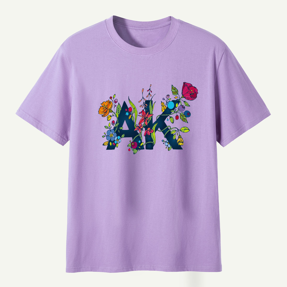 Floral Letter M Wildflower Botanical Collage T-Shirt