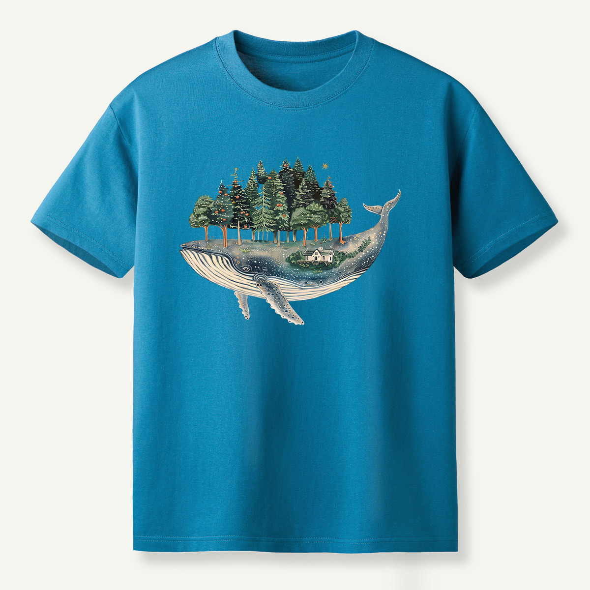 Whale Carrying A Moonlit Forest T-Shirt