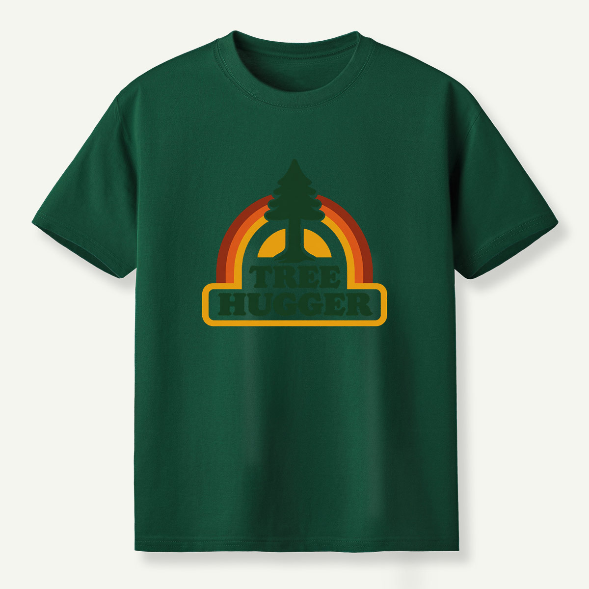 Tree Hugger Retro Rainbow Pine Badge T-Shirt