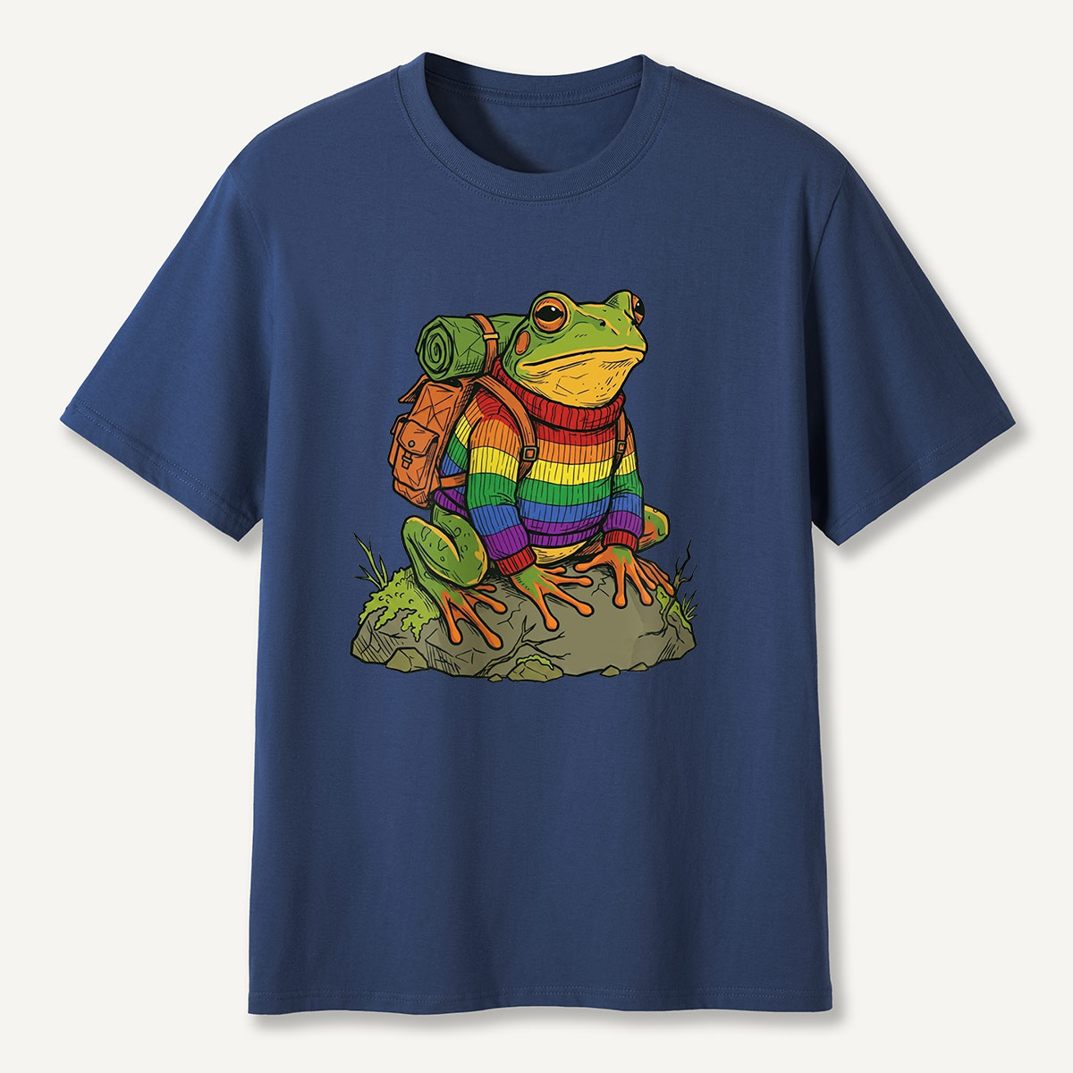 Frog Rainbow Backpack T-Shirt