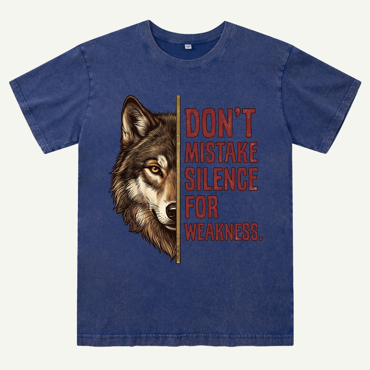 Predator Wolf Face Washed T-Shirt