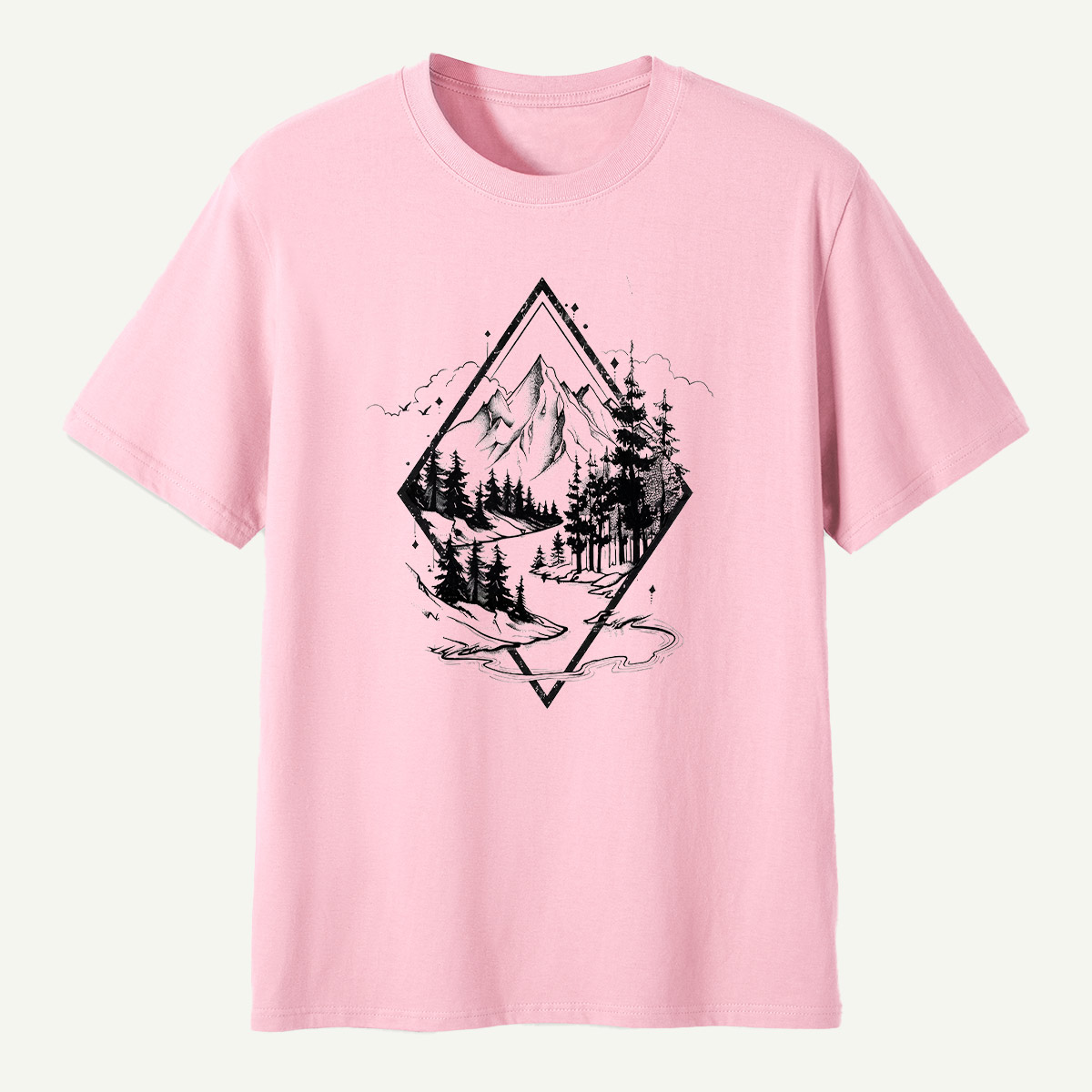 Mountain Forest Diamond Landscape T-Shirt