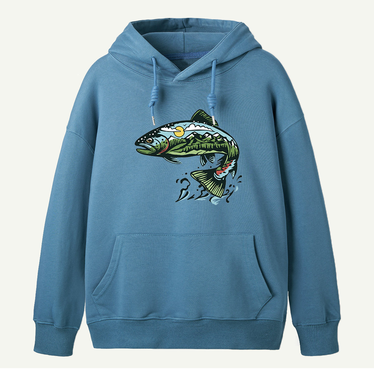 Mountain Moon Inside The Trout Hoodie