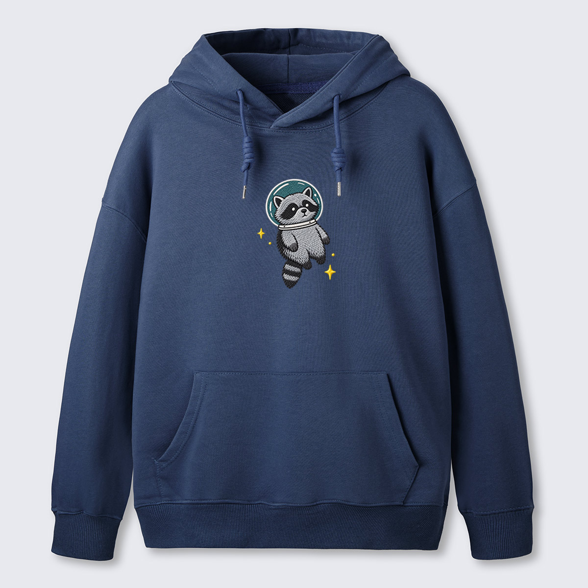 Skateboard Raccoon Embroidered Cotton Hoodie