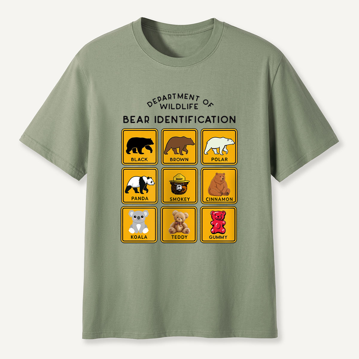 Department of Wildlife Bear Identification Grid T-Shirt