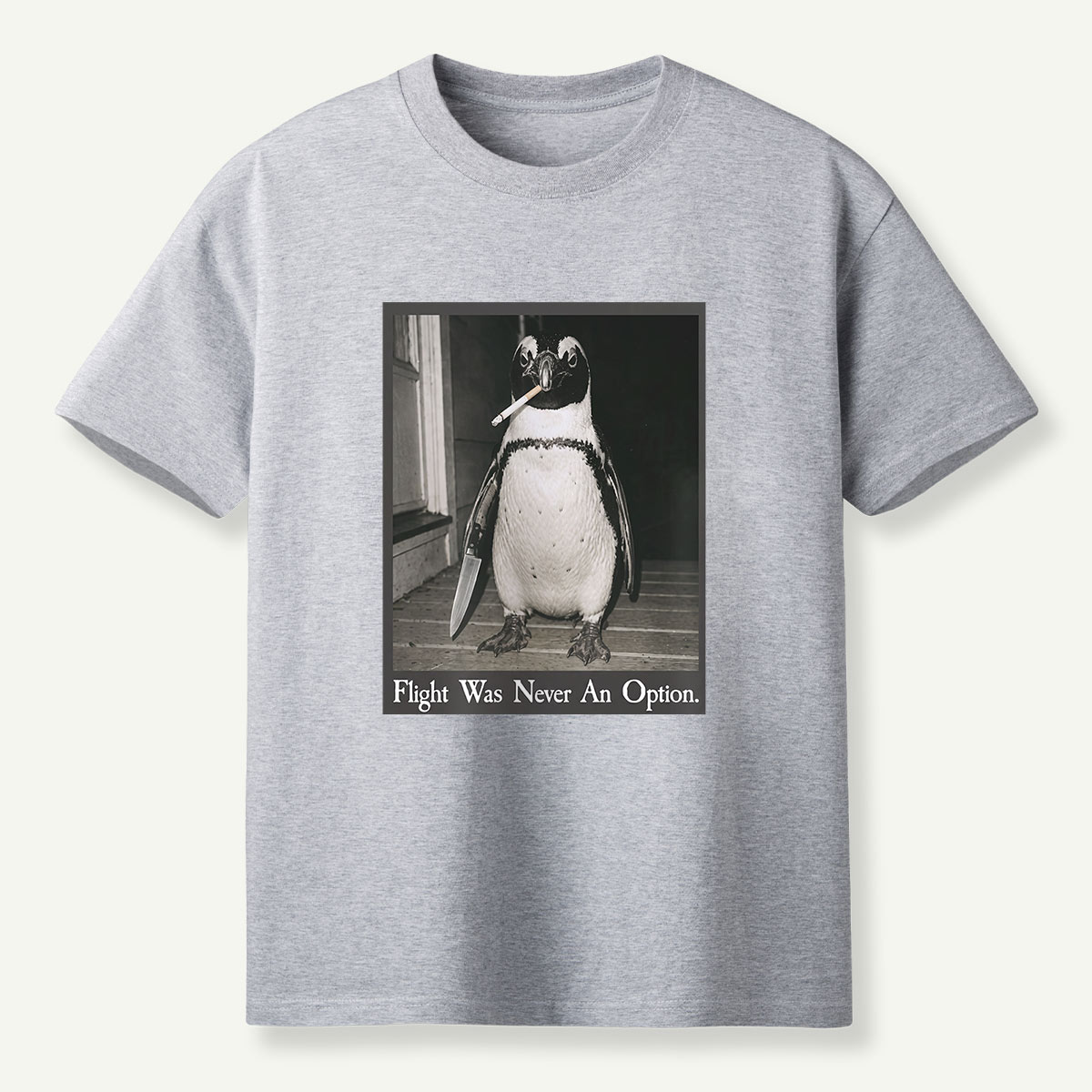 Flight Was Never An Option Penguin Portrait T-Shirt
