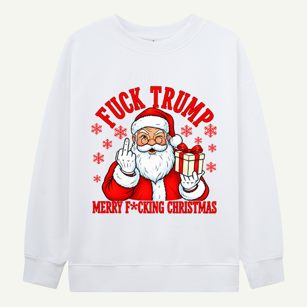 Fuck Trump Merry Fucking Christmas Santa Middle Finger Sweatshirts