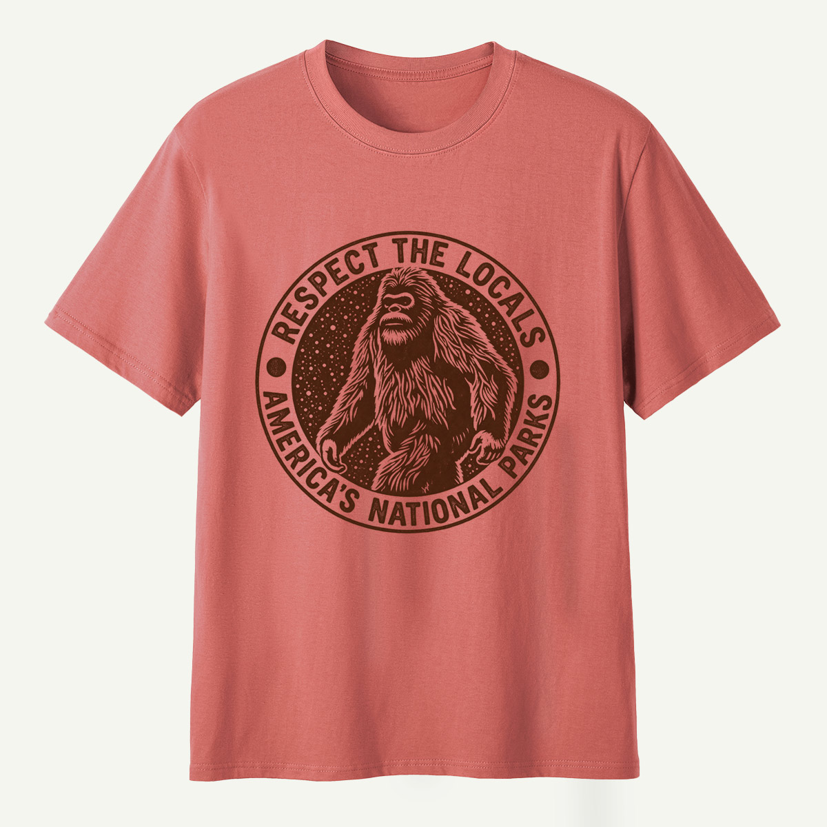 Respect The Locals Bigfoot National Parks Vintage Emblem T-Shirt
