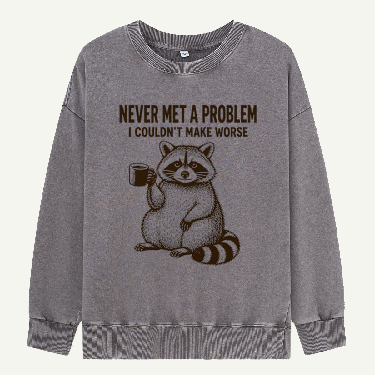 Raccoon Making It Worse Washed Sweatshirts