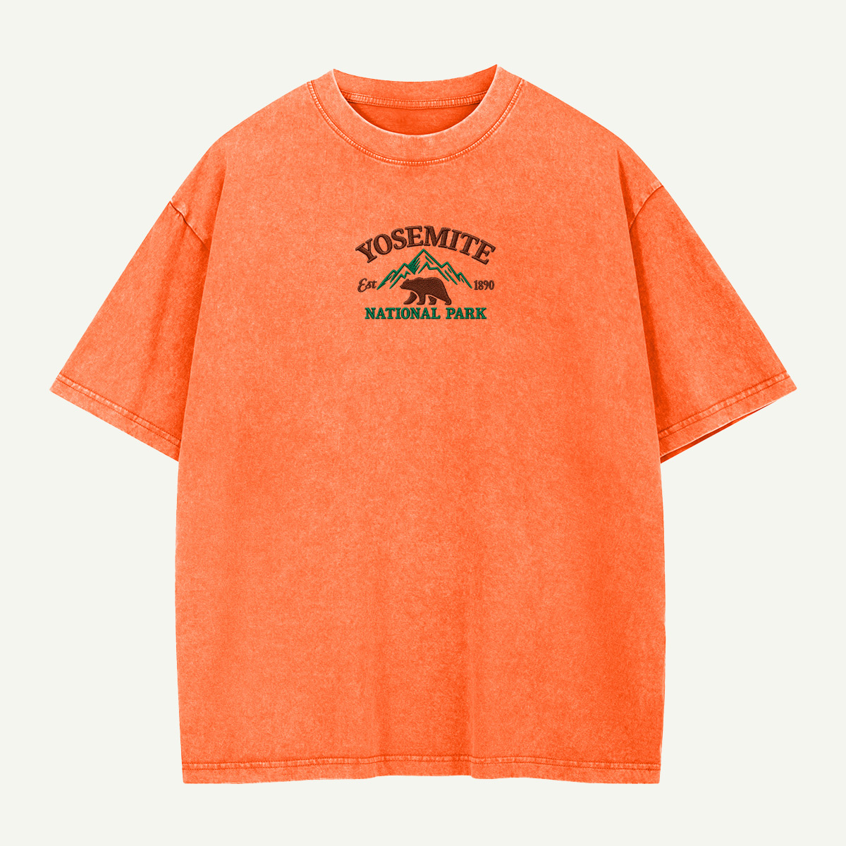 Yosemite Est 1890 Bear Mountain National Park Embroidered Washed T-Shirt