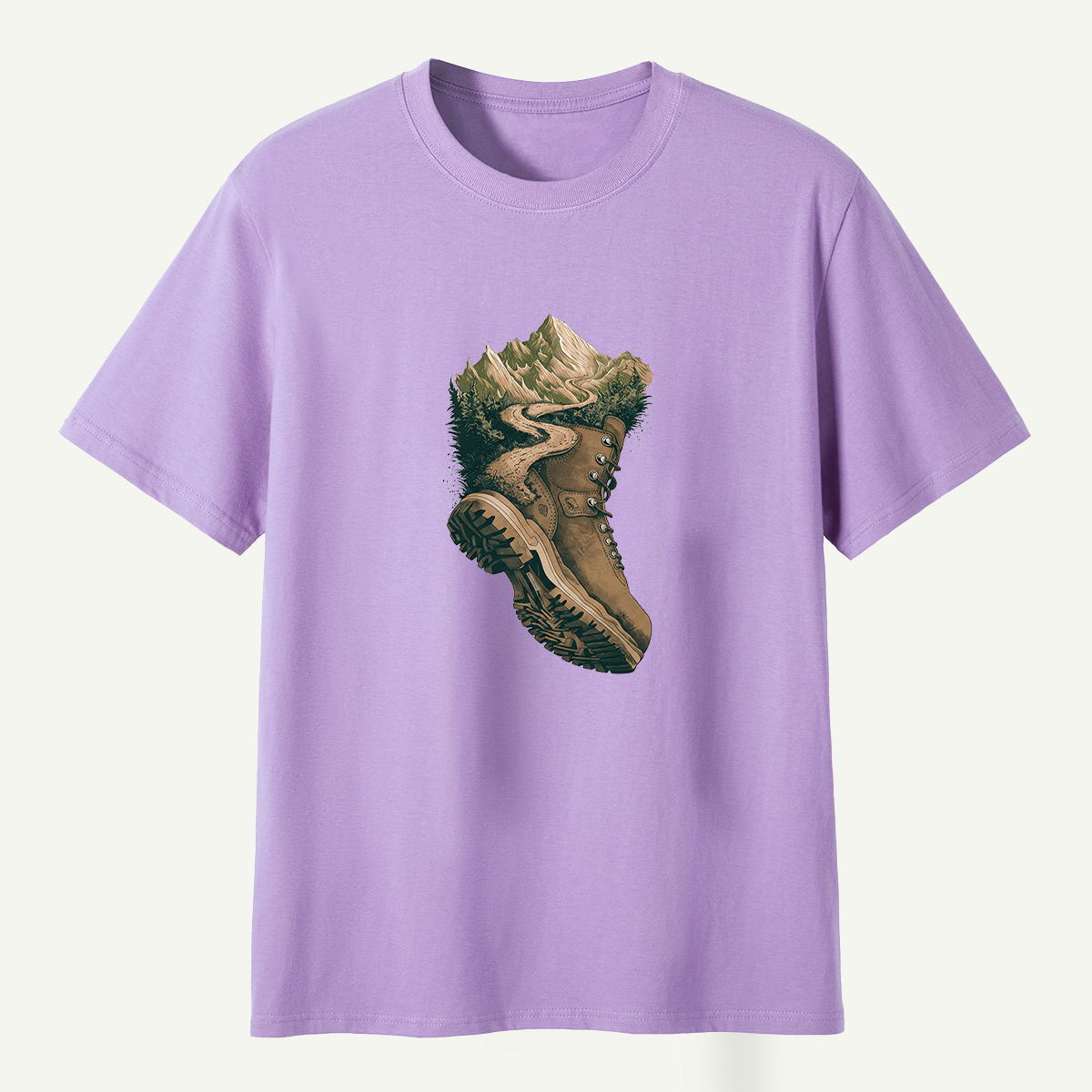 Hiking Boot Mountain Trail Landscape T-Shirt