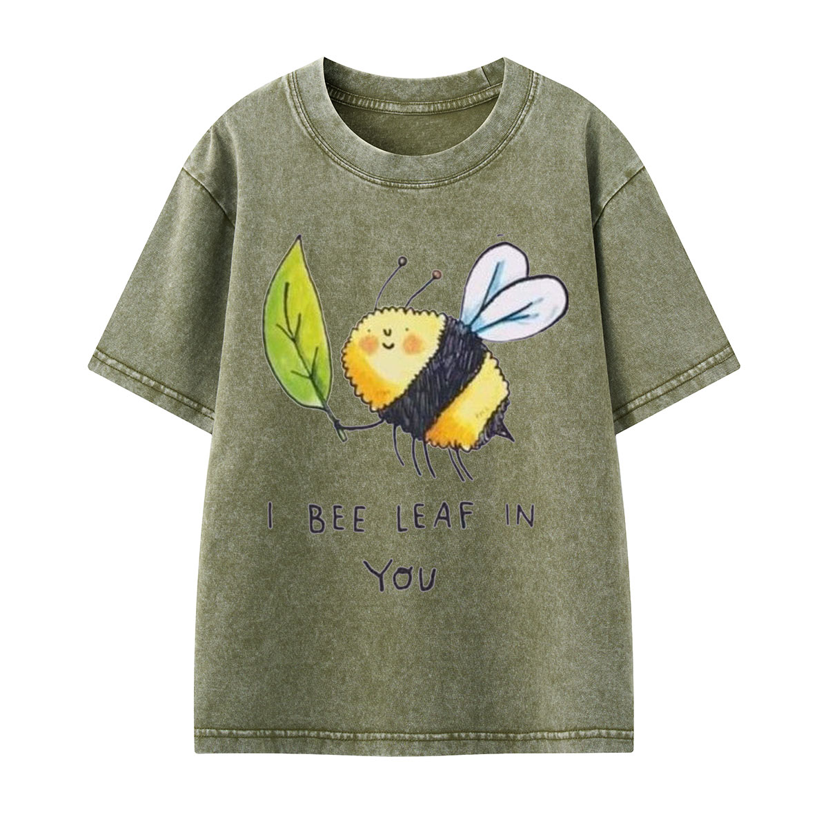 I Bee Leaf In You Kids Washed T-Shirt