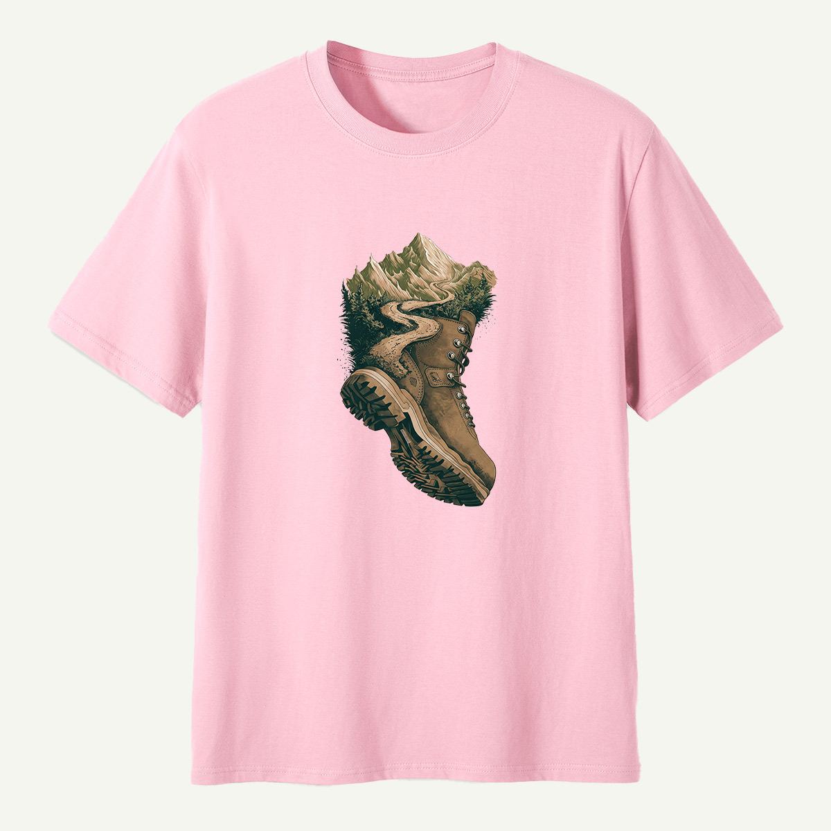 Hiking Boot Mountain Trail Landscape T-Shirt